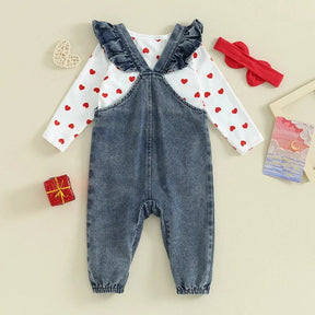 Conjunto Infantil Urso Bordado Estampa Coração Lenogue
