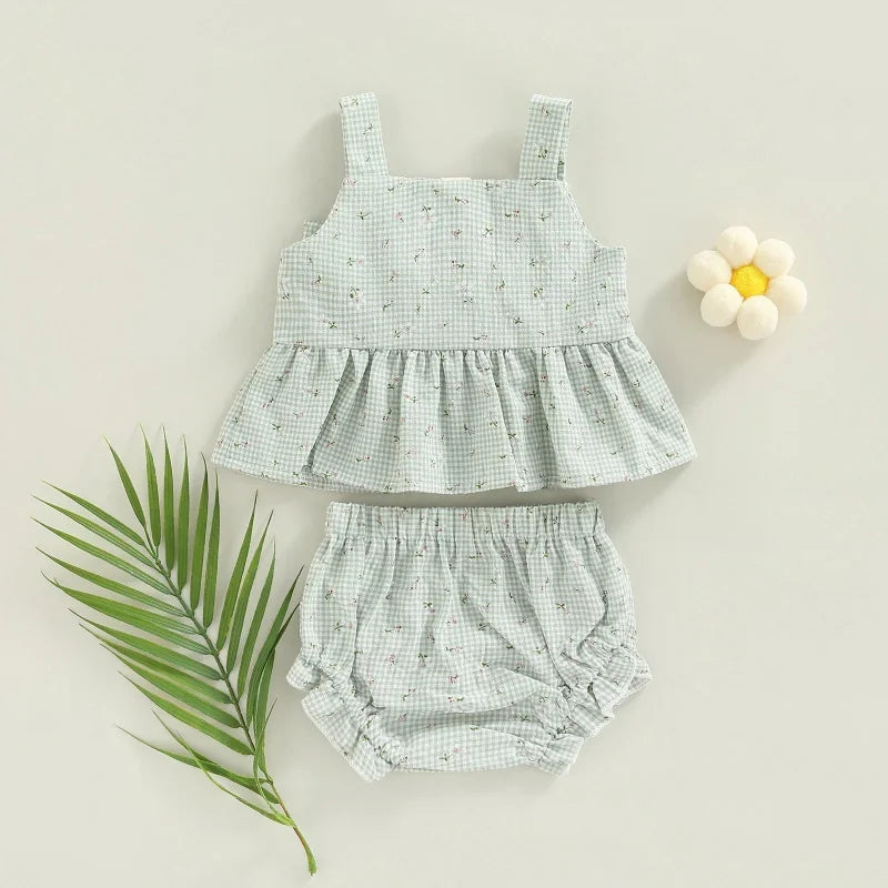 Conjunto Infantil Verde Feminino Hortência Lenogue