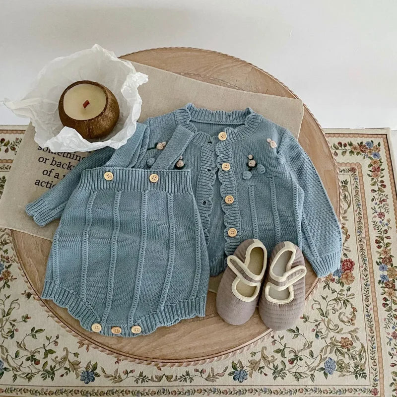 Conjunto Romper Infantil Tricot Algodão Olga Lenogue