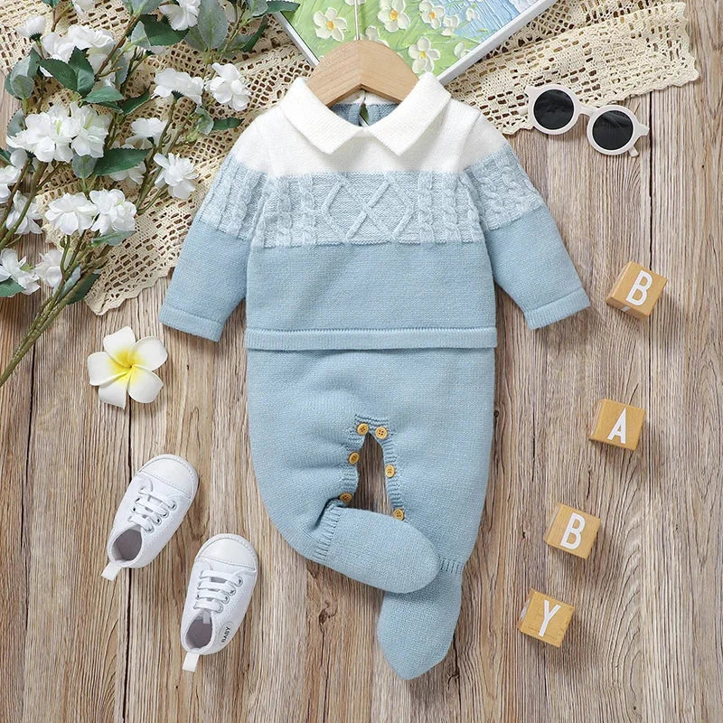 Macacão Infantil Gola Alta Tricot para Inverno Lenogue