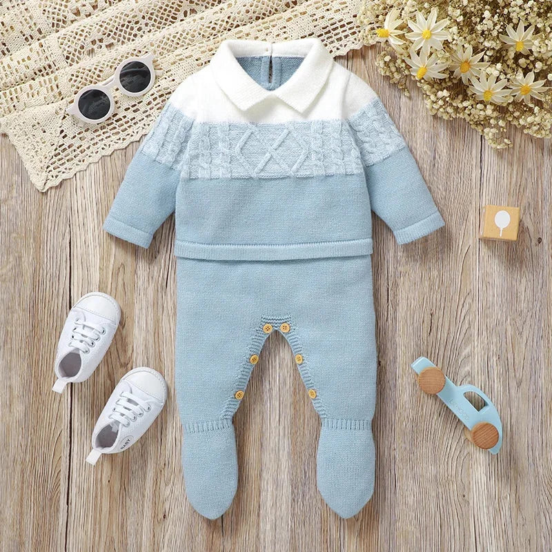 Macacão Infantil Gola Alta Tricot para Inverno Lenogue