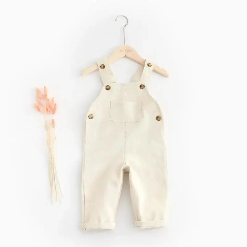 Macacão Infantil Jardineira Unissex Algodão Denim Lenogue