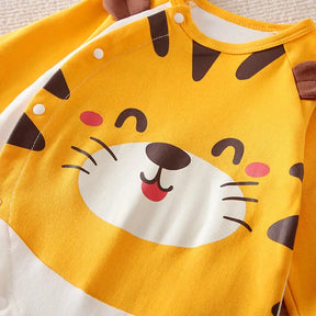 Macacão Infantil Manga Longa Algodão Estampa Tigre 3d Lenogue