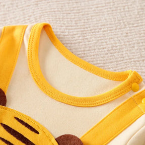 Macacão Infantil Manga Longa Algodão Estampa Tigre Lenogue