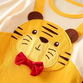 Macacão Infantil Manga Longa Algodão Estampa Tigre Lenogue