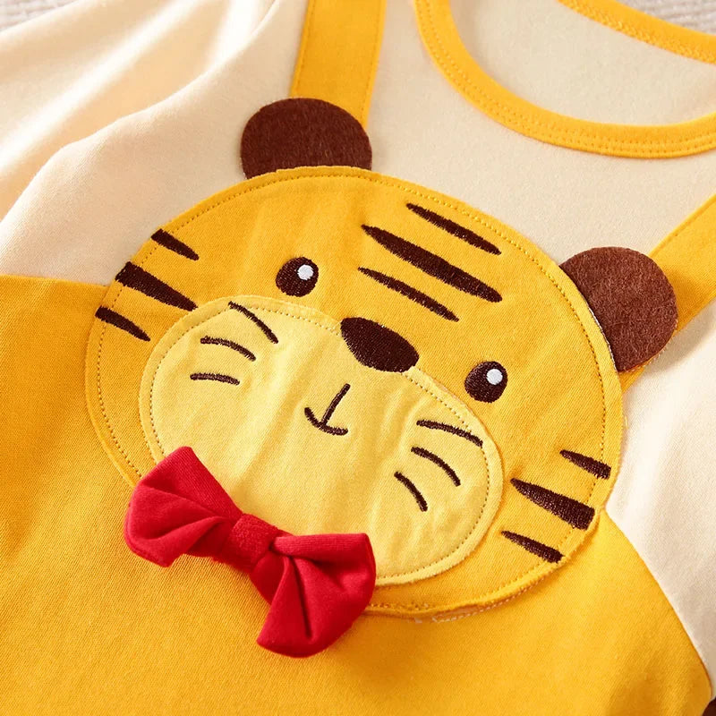 Macacão Infantil Manga Longa Algodão Estampa Tigre Lenogue