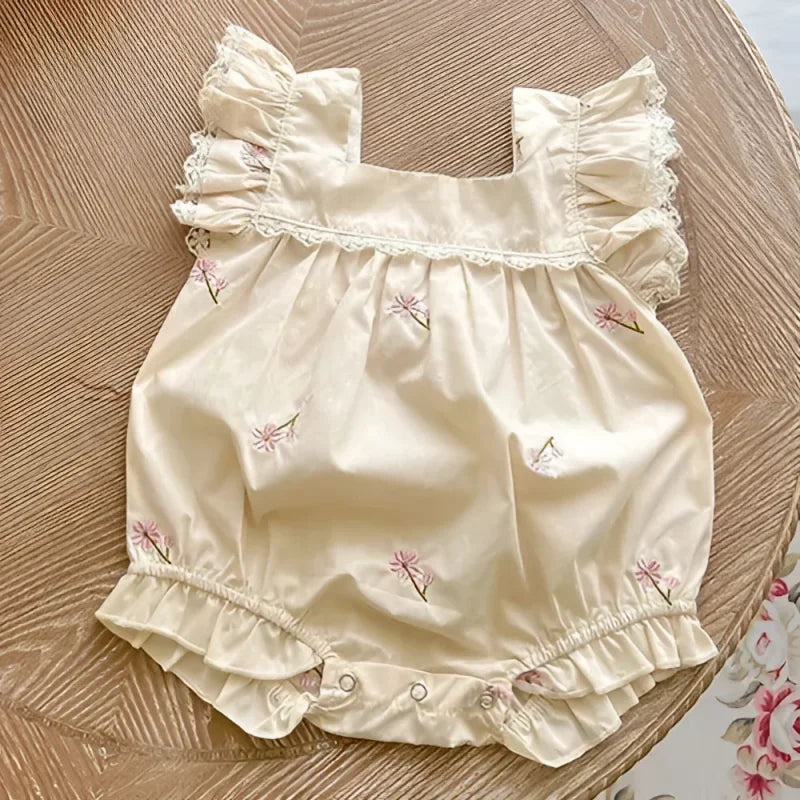 Macacão Romper Infantil Carolina Floral Lenogue