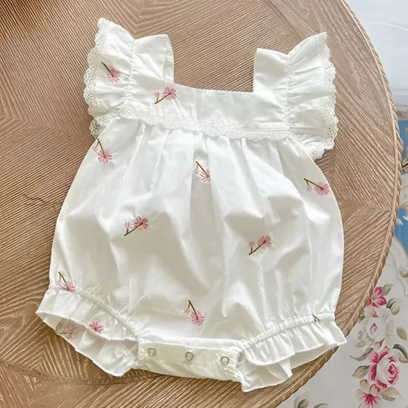 Macacão Romper Infantil Carolina Floral Lenogue