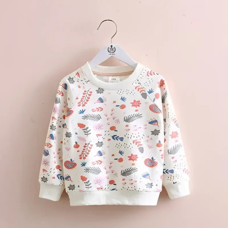Moletom Infantil Manga Comprida Floral Lenogue