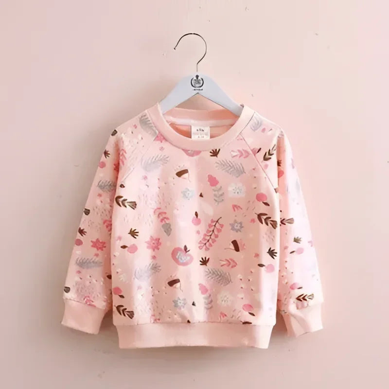 Moletom Infantil Manga Comprida Floral Lenogue