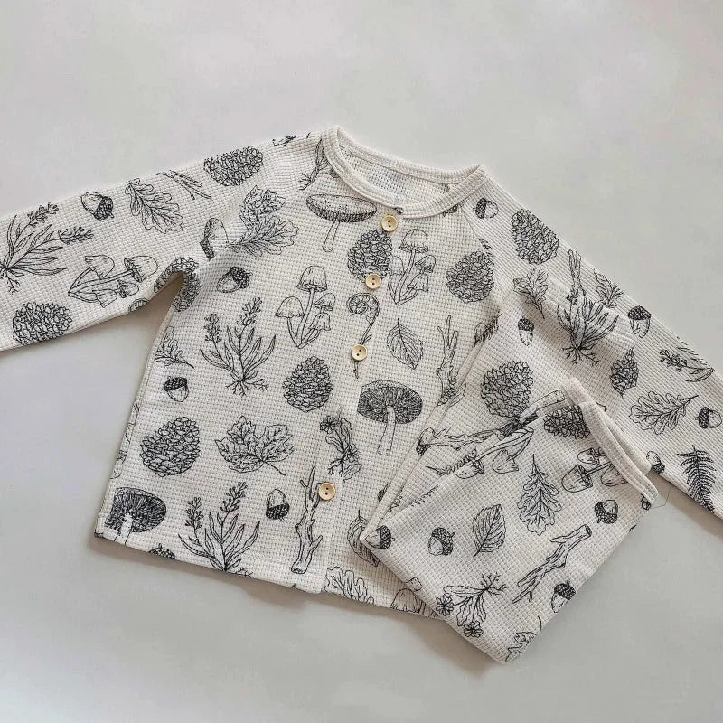 Pijama Infantil Unissex Algodão Manga Longa Azul Lenogue