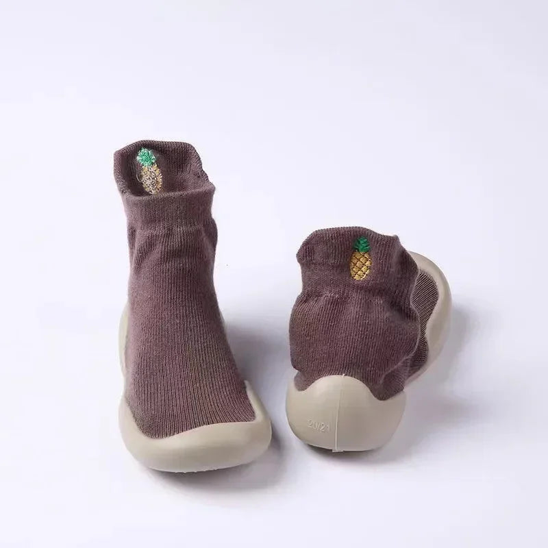 Sapatinhos Infantil Meia Estampa Frutas Colorido Lenogue
