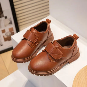Sapato Infantil de Couro Estilo Social Escolar Marrom Lenogue
